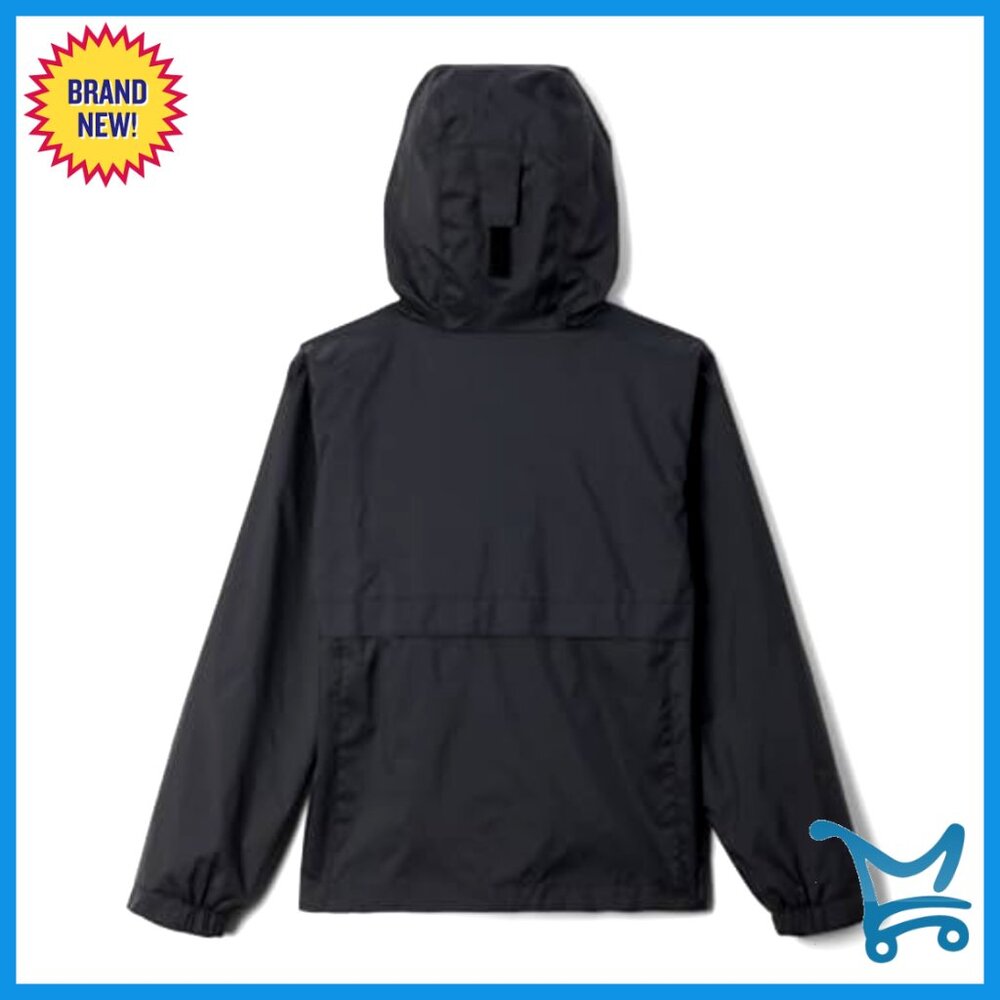 Girls Waterproof Fleece-Lined Rain Jacket with Adjustable Hood - Picture 2 of 6